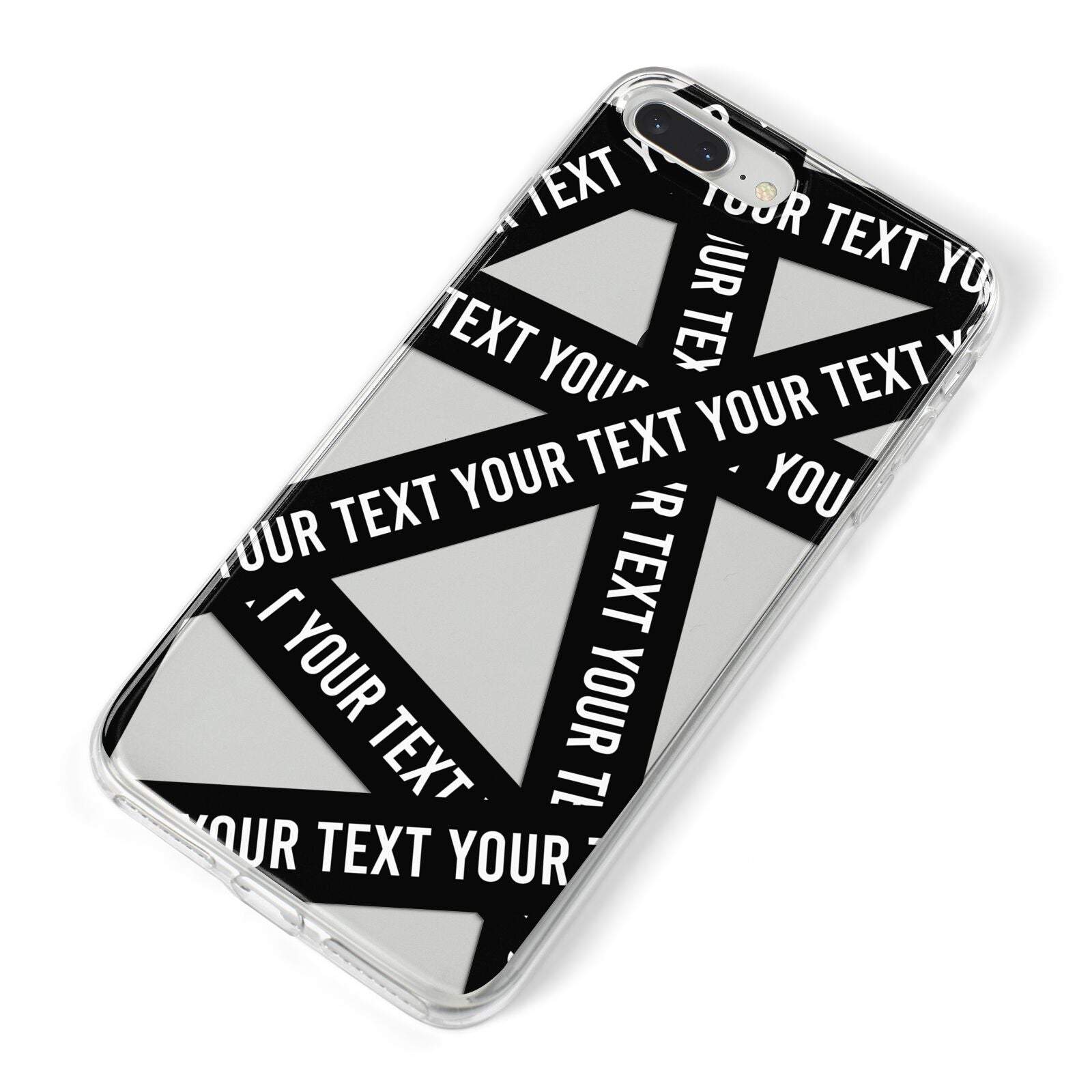 Caution Tape Custom Phrase iPhone 8 Plus Bumper Case on Silver iPhone Alternative Image