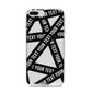 Caution Tape Custom Phrase iPhone 8 Plus Bumper Case on Silver iPhone