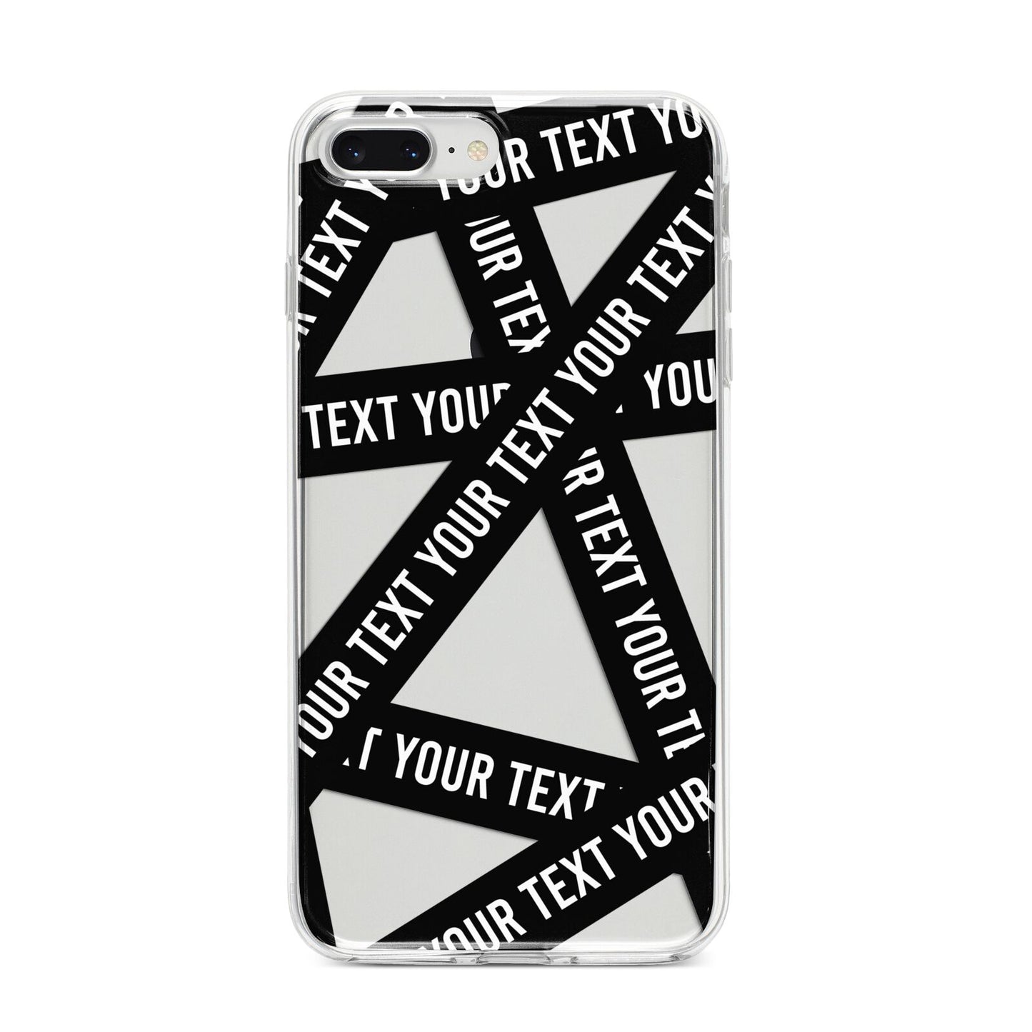 Caution Tape Custom Phrase iPhone 8 Plus Bumper Case on Silver iPhone