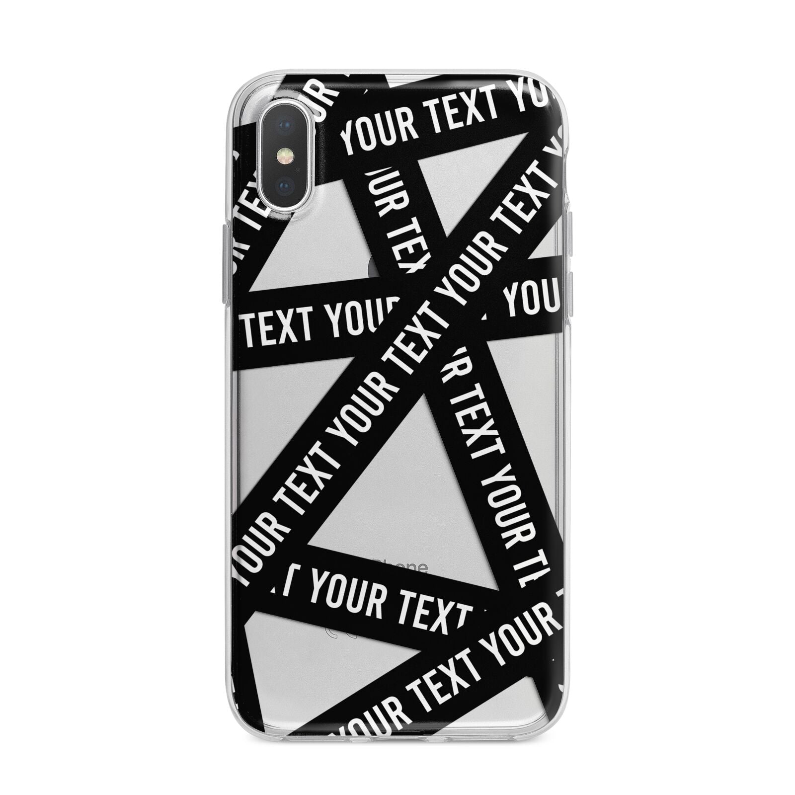 Caution Tape Custom Phrase iPhone X Bumper Case on Silver iPhone Alternative Image 1