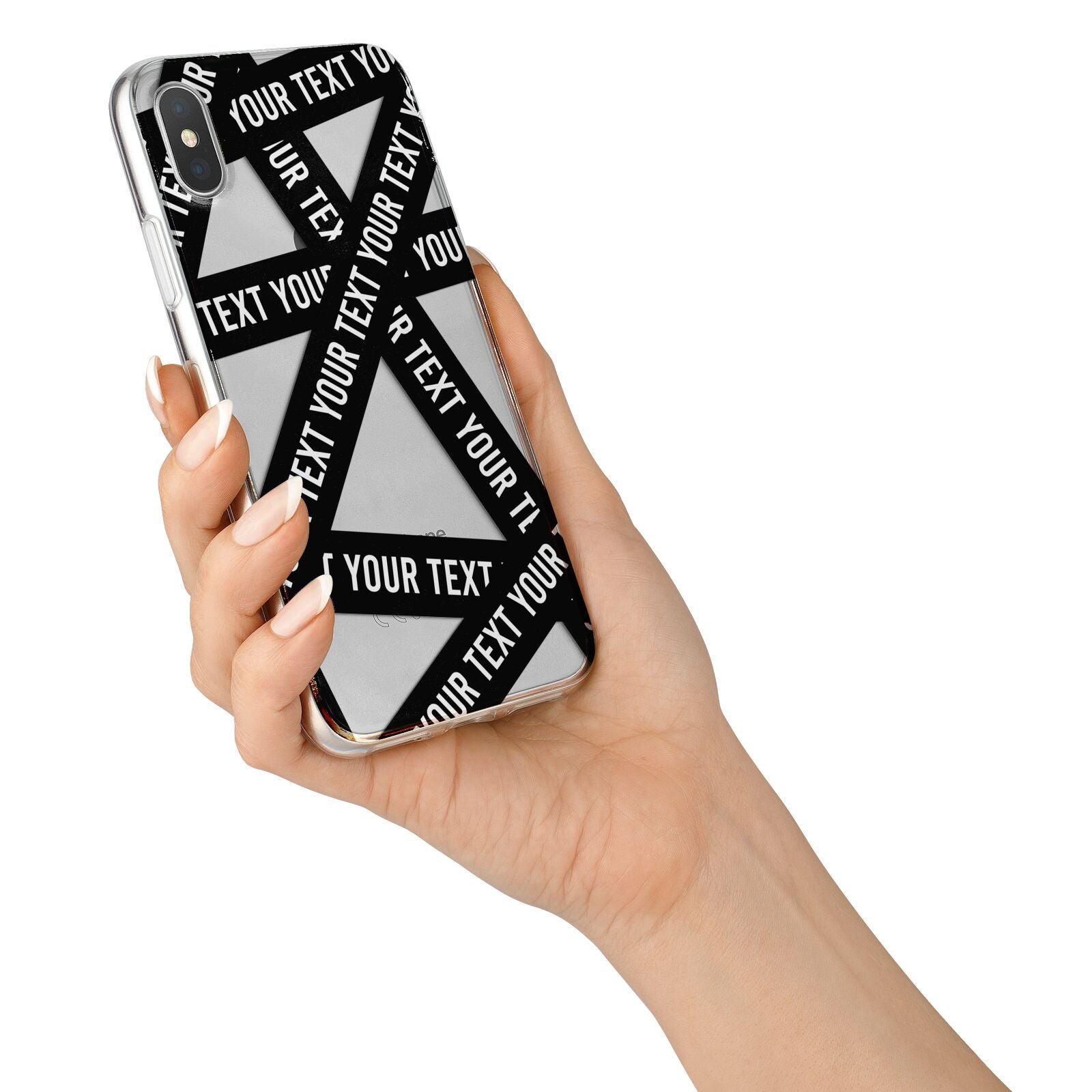 Caution Tape Custom Phrase iPhone X Bumper Case on Silver iPhone Alternative Image 2