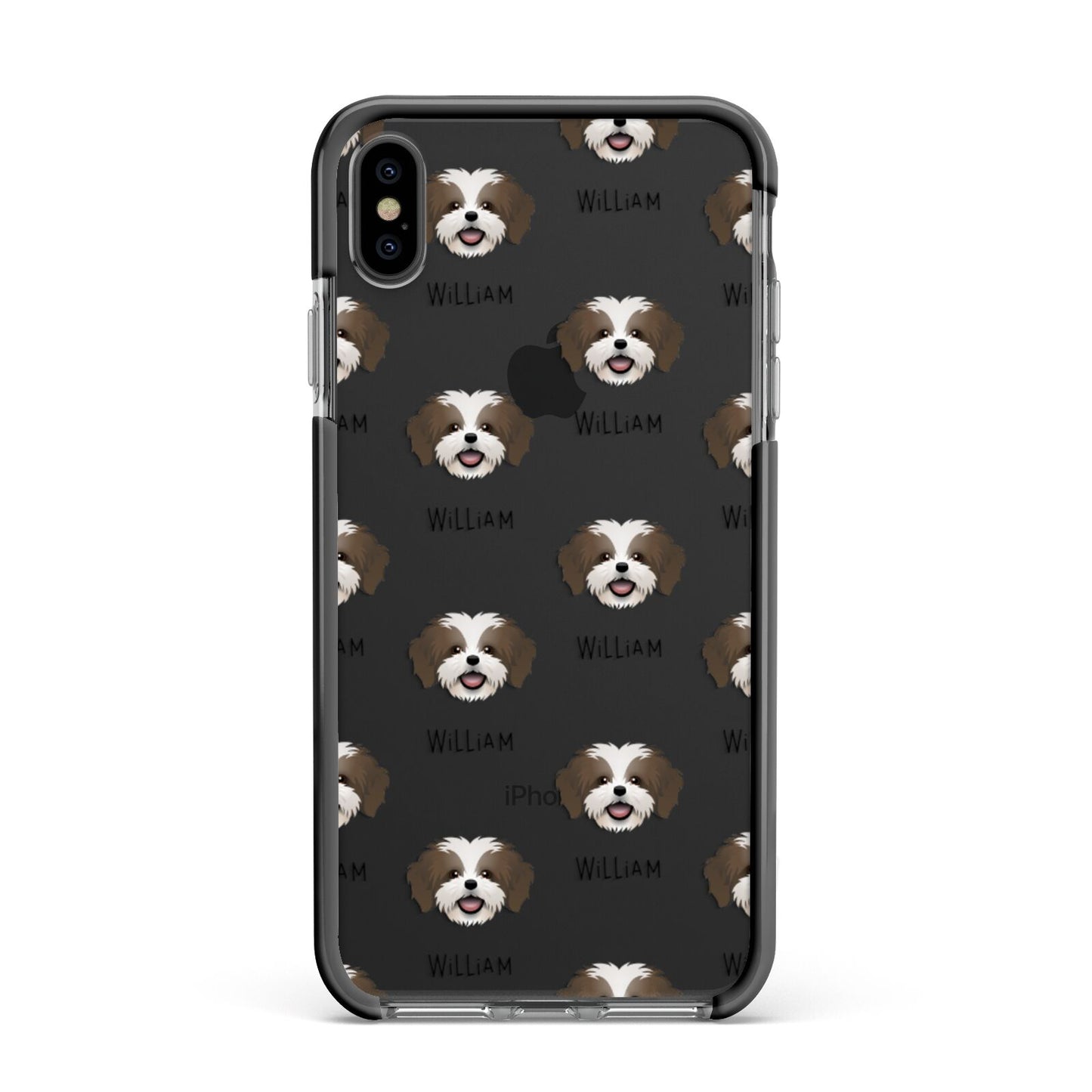 Cava Tzu Icon with Name Apple iPhone Xs Max Impact Case Black Edge on Black Phone