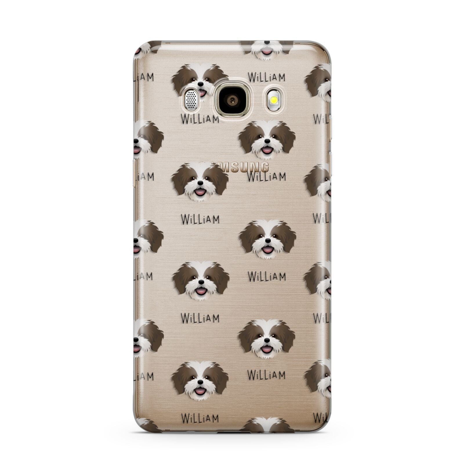 Cava Tzu Icon with Name Samsung Galaxy J7 2016 Case on gold phone