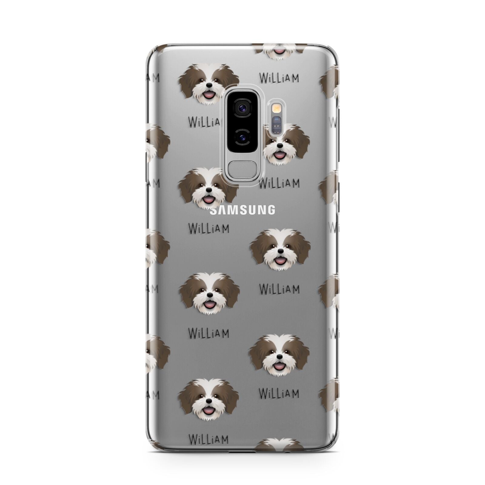 Cava Tzu Icon with Name Samsung Galaxy S9 Plus Case on Silver phone