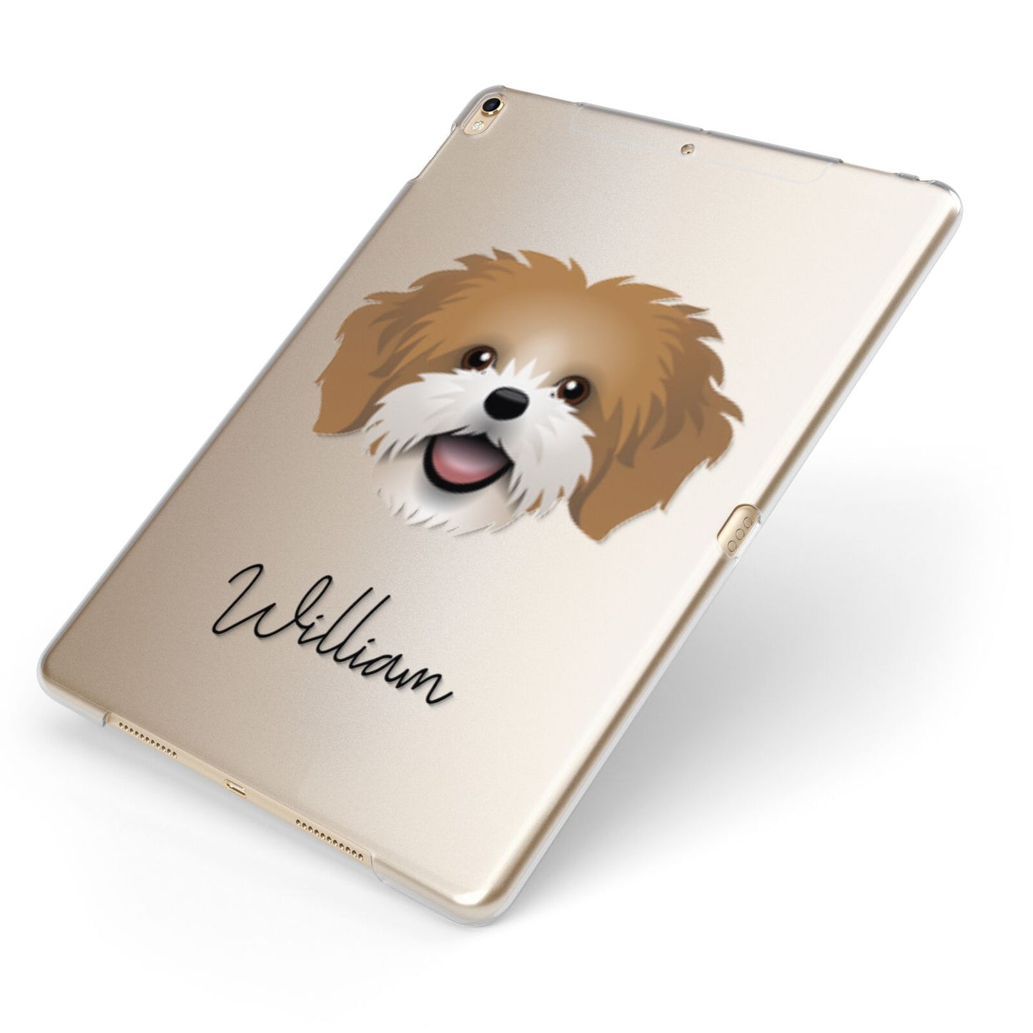 Cava Tzu Personalised Apple iPad Case on Gold iPad Side View