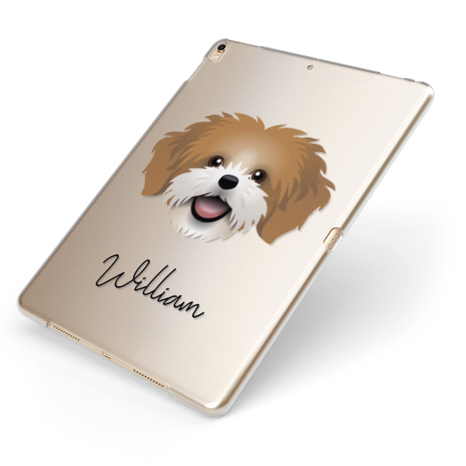 Cava Tzu Personalised Apple iPad Case on Gold iPad Side View