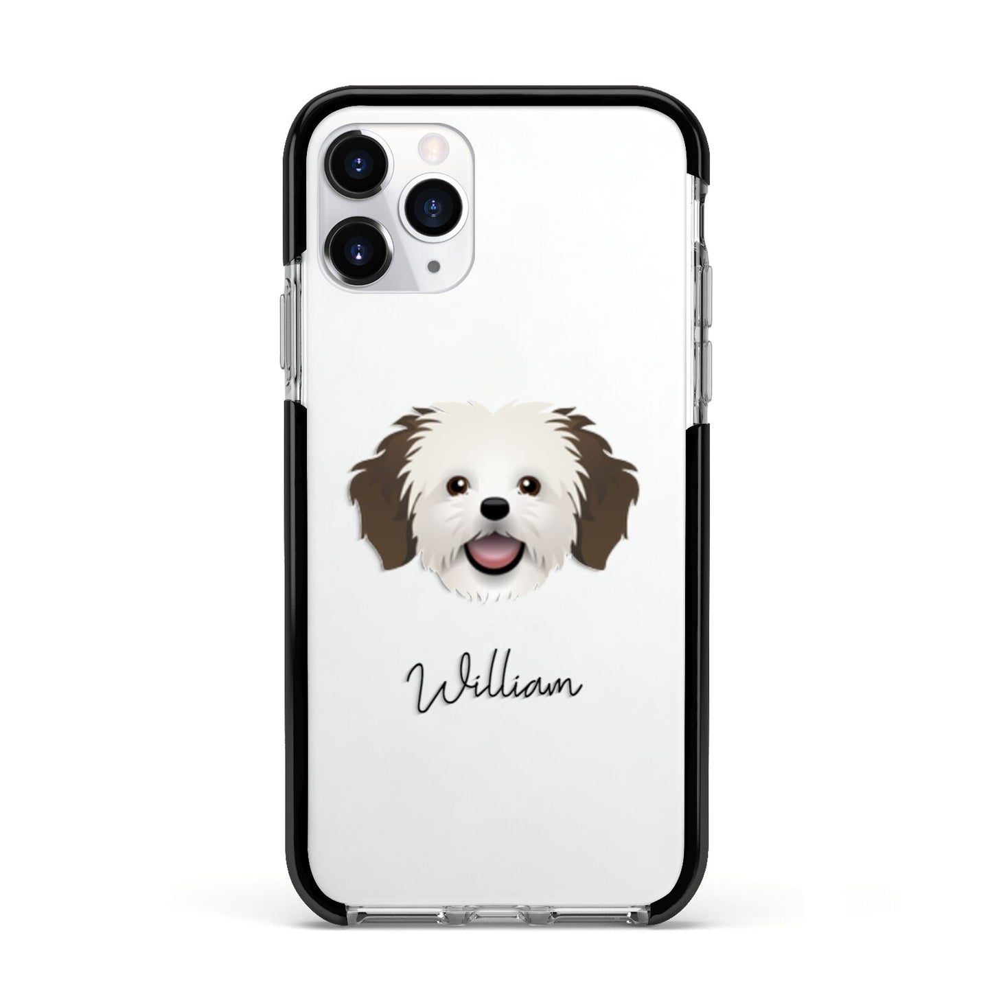 Cava Tzu Personalised Apple iPhone 11 Pro in Silver with Black Impact Case