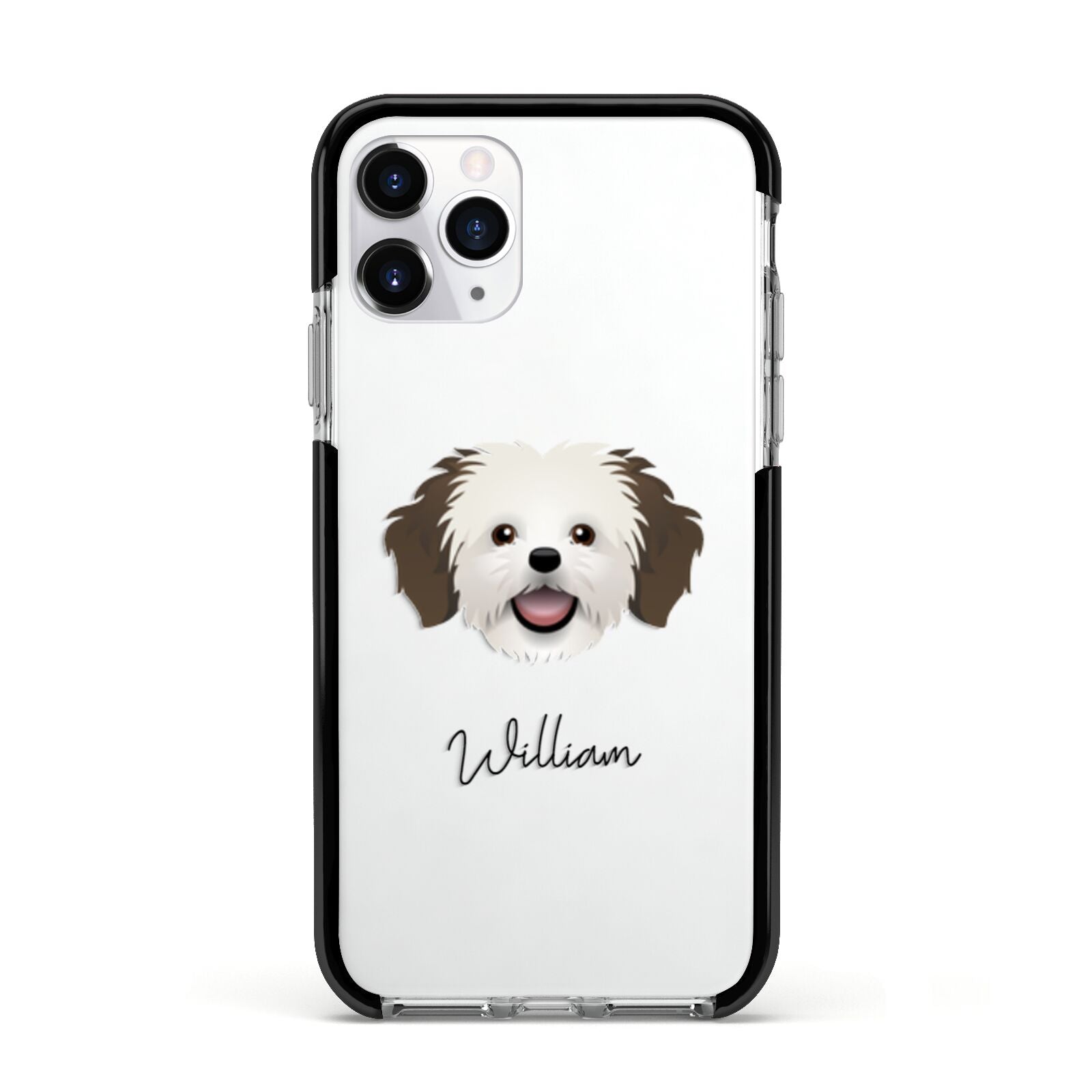 Cava Tzu Personalised Apple iPhone 11 Pro in Silver with Black Impact Case