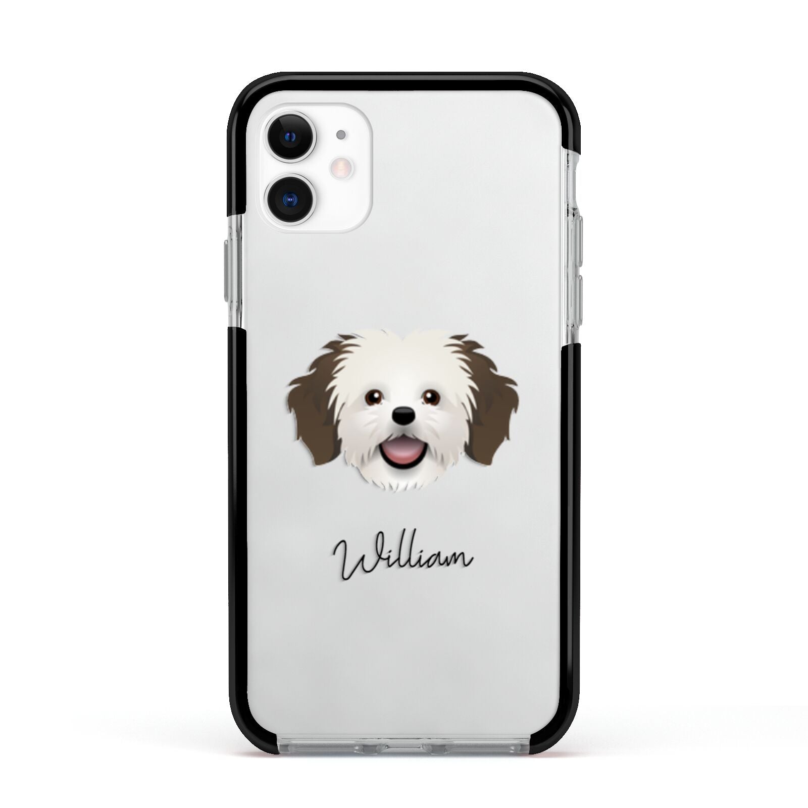 Cava Tzu Personalised Apple iPhone 11 in White with Black Impact Case