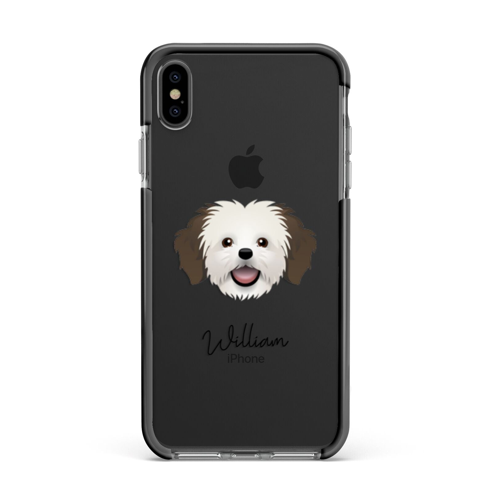 Cava Tzu Personalised Apple iPhone Xs Max Impact Case Black Edge on Black Phone
