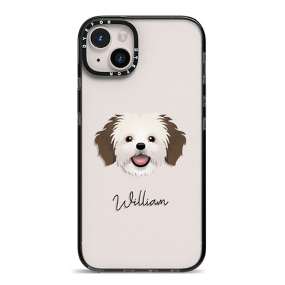 Cava Tzu Personalised iPhone 14 Plus Black Impact Case on Silver phone