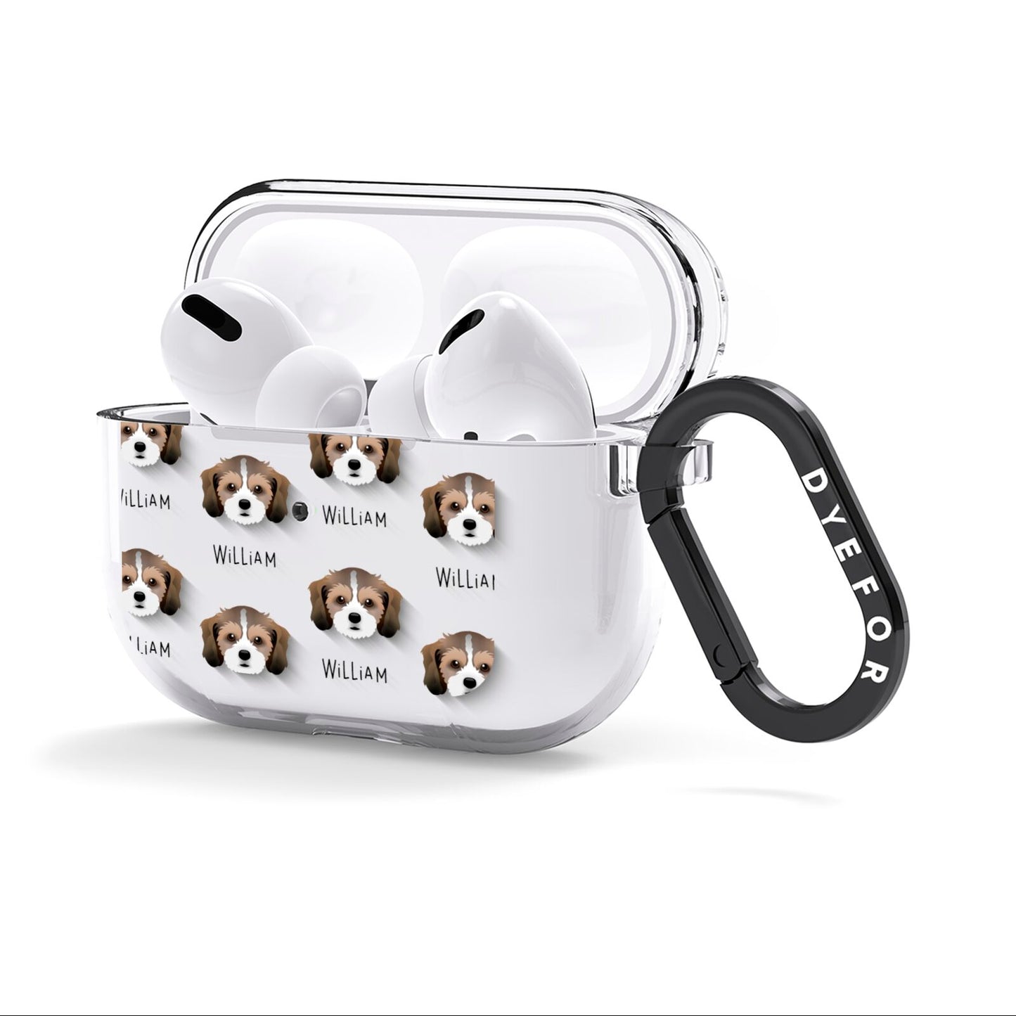 Cavachon Icon with Name AirPods Clear Case 3rd Gen Side Image
