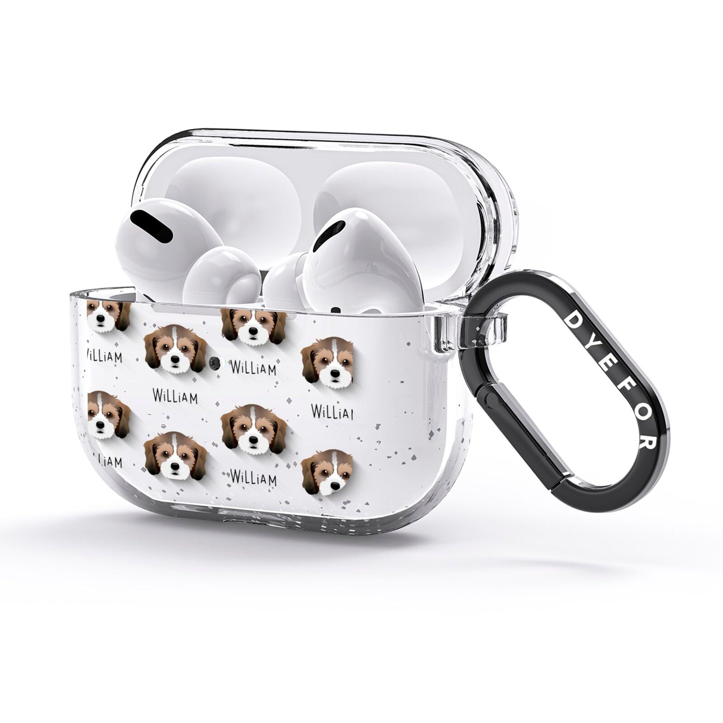 Cavachon Icon with Name AirPods Glitter Case 3rd Gen Side Image