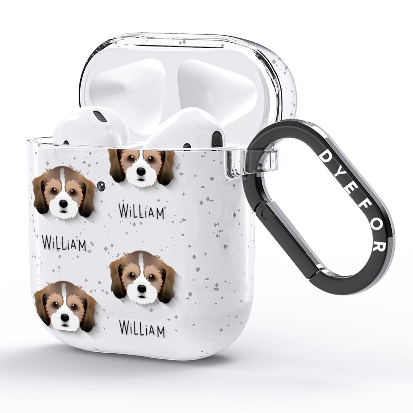 Cavachon Icon with Name AirPods Glitter Case Side Image