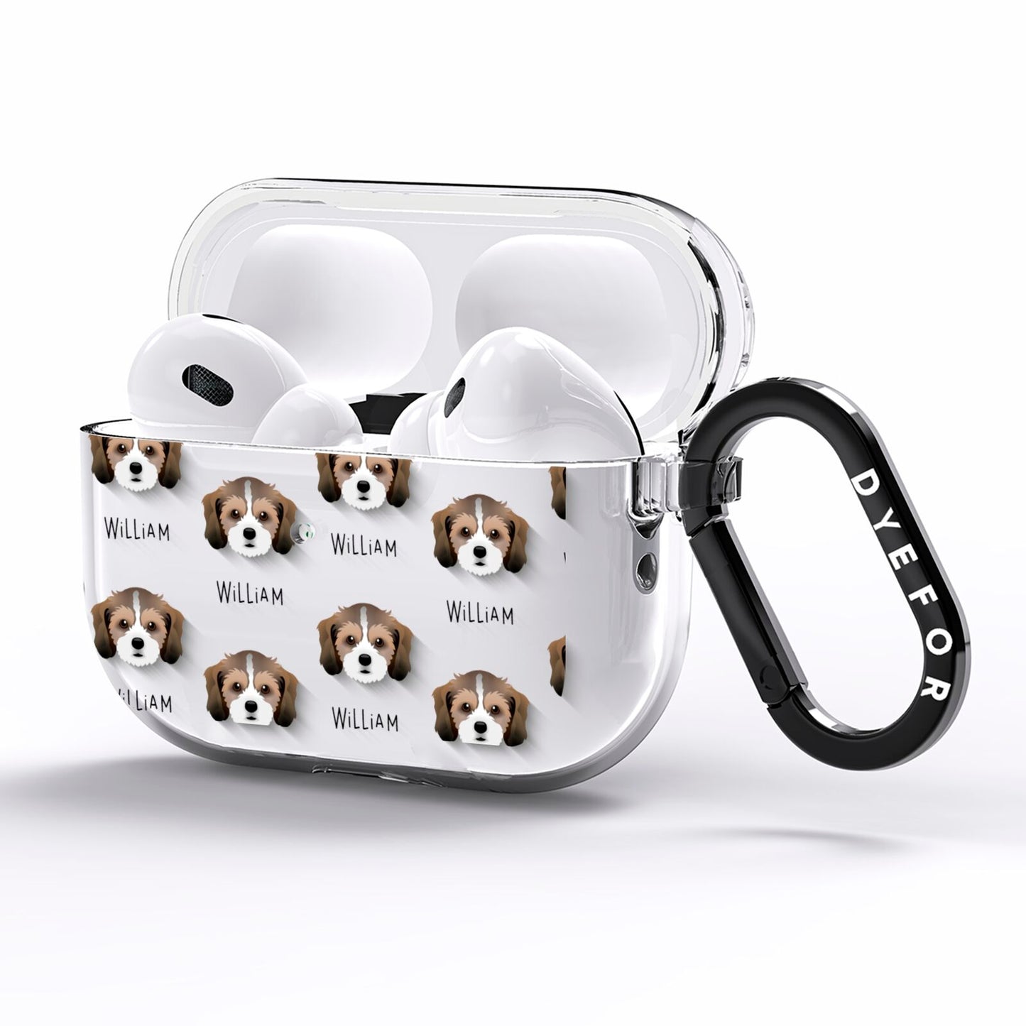 Cavachon Icon with Name AirPods Pro Clear Case Side Image