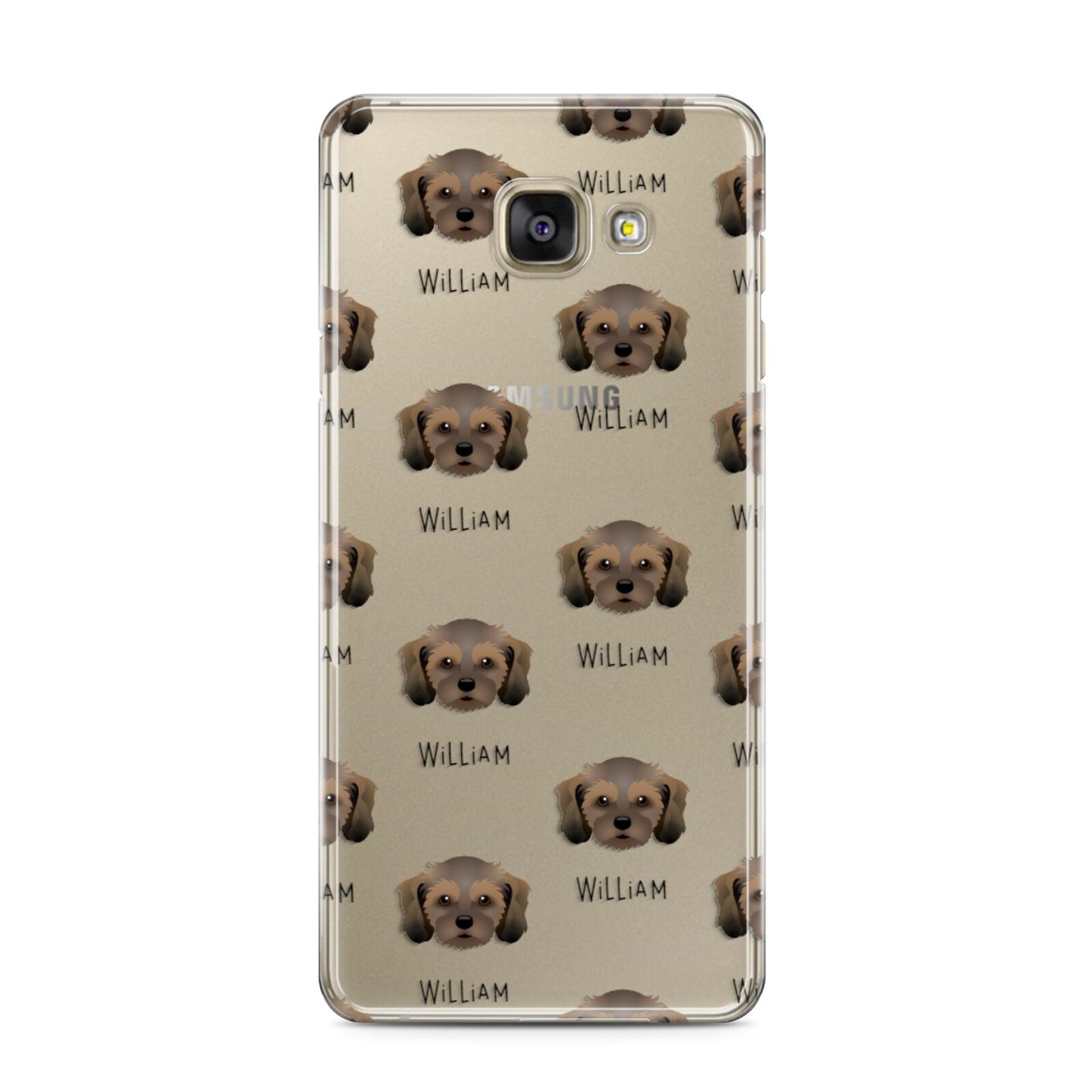 Cavachon Icon with Name Samsung Galaxy A3 2016 Case on gold phone