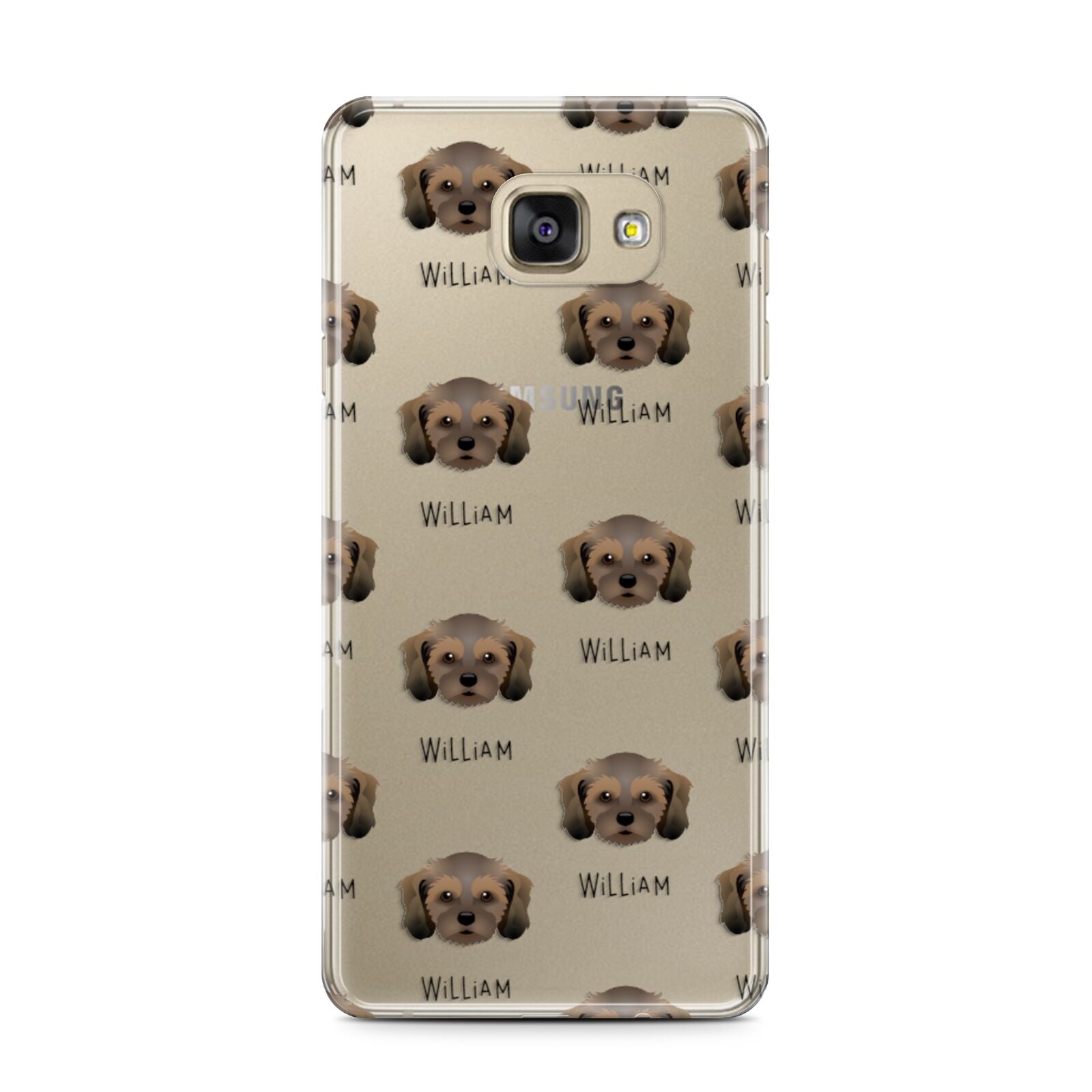 Cavachon Icon with Name Samsung Galaxy A7 2016 Case on gold phone