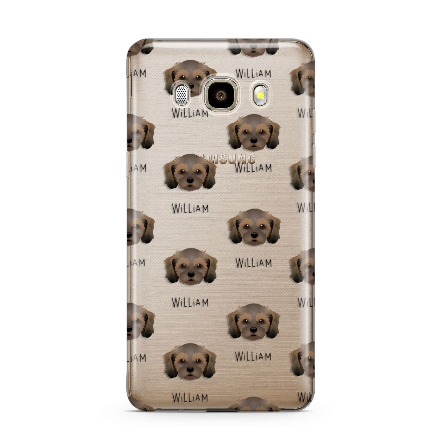 Cavachon Icon with Name Samsung Galaxy J7 2016 Case on gold phone