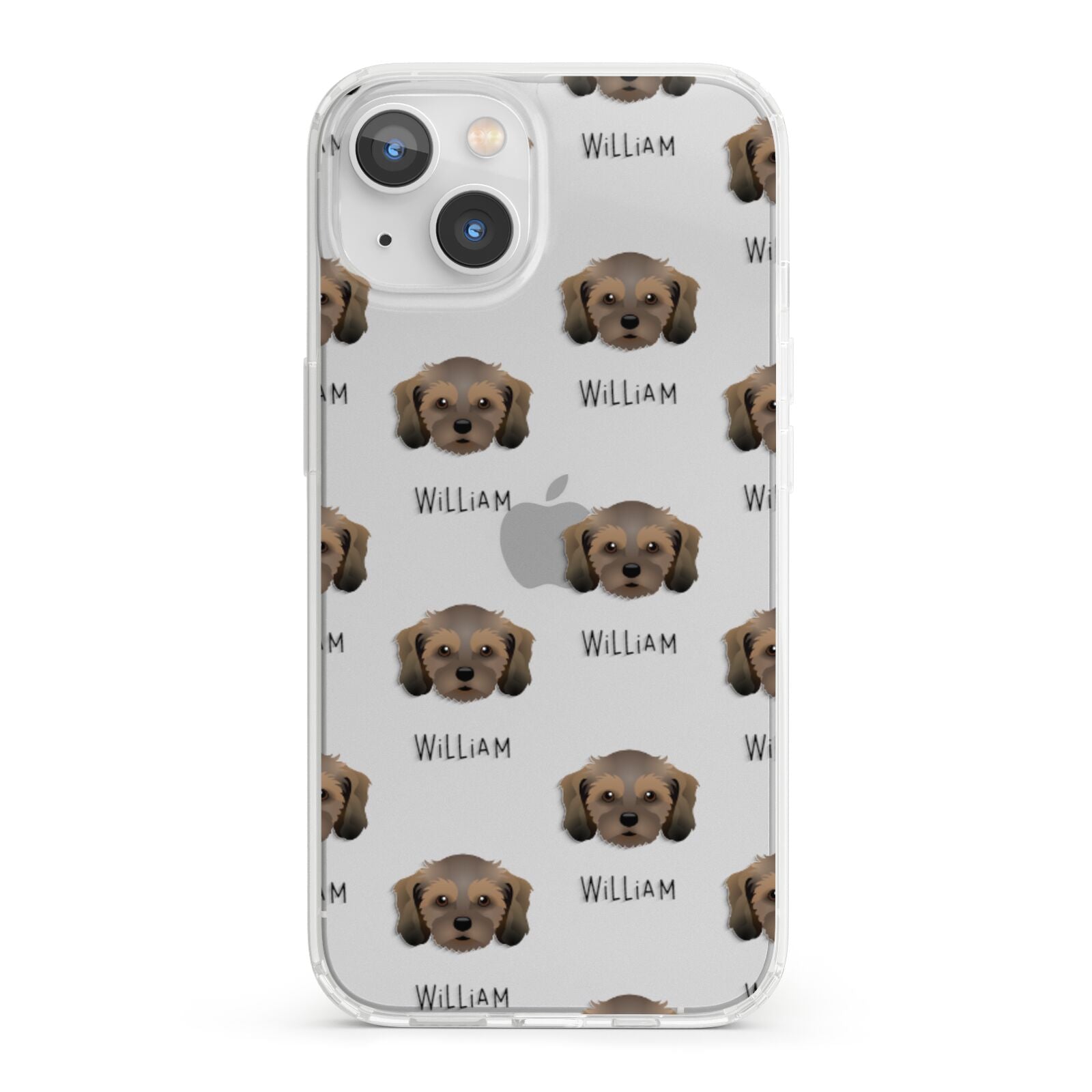 Cavachon Icon with Name iPhone 13 Clear Bumper Case