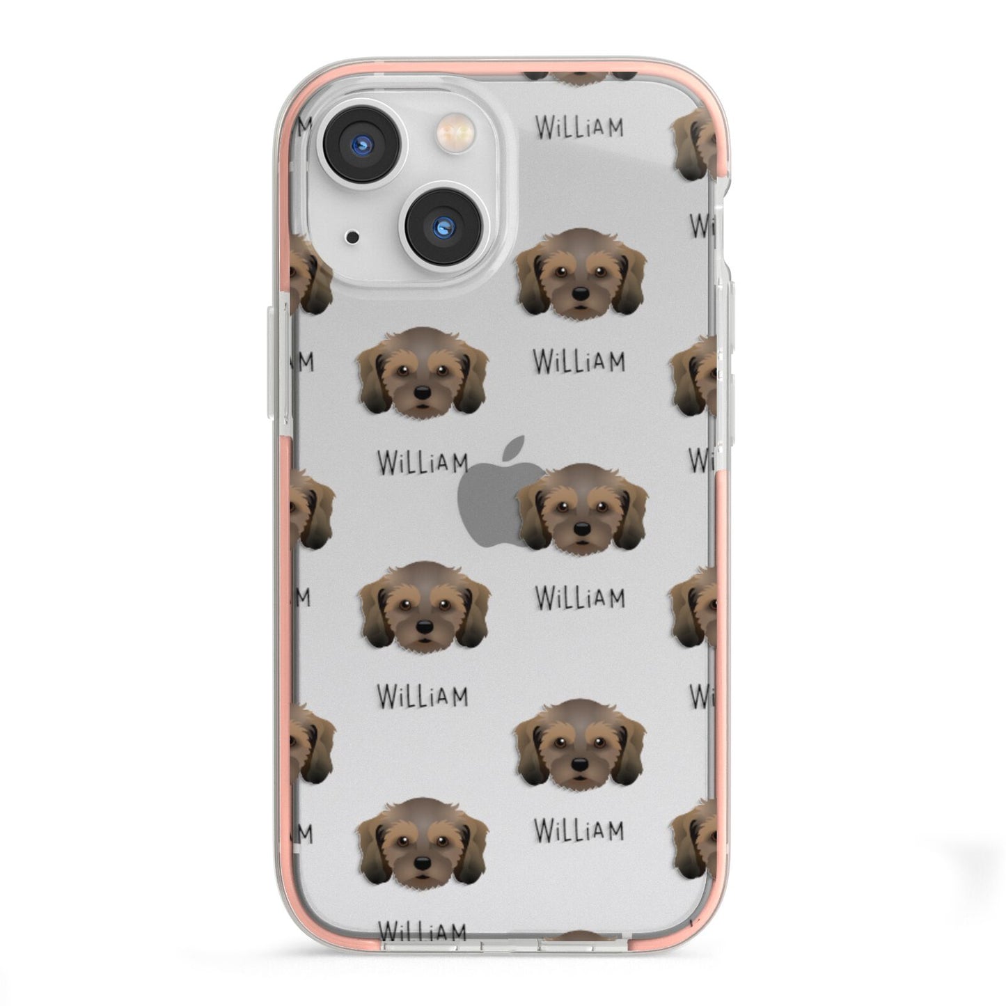 Cavachon Icon with Name iPhone 13 Mini TPU Impact Case with Pink Edges