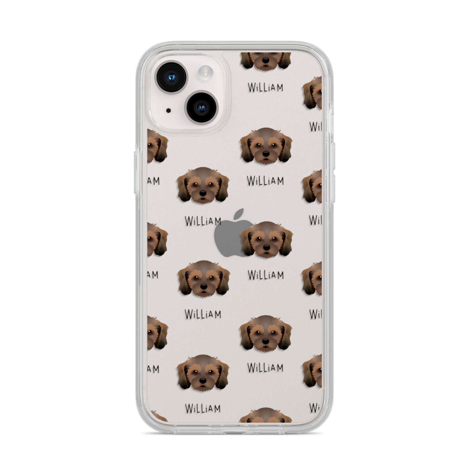 Cavachon Icon with Name iPhone 14 Plus Clear Tough Case Starlight