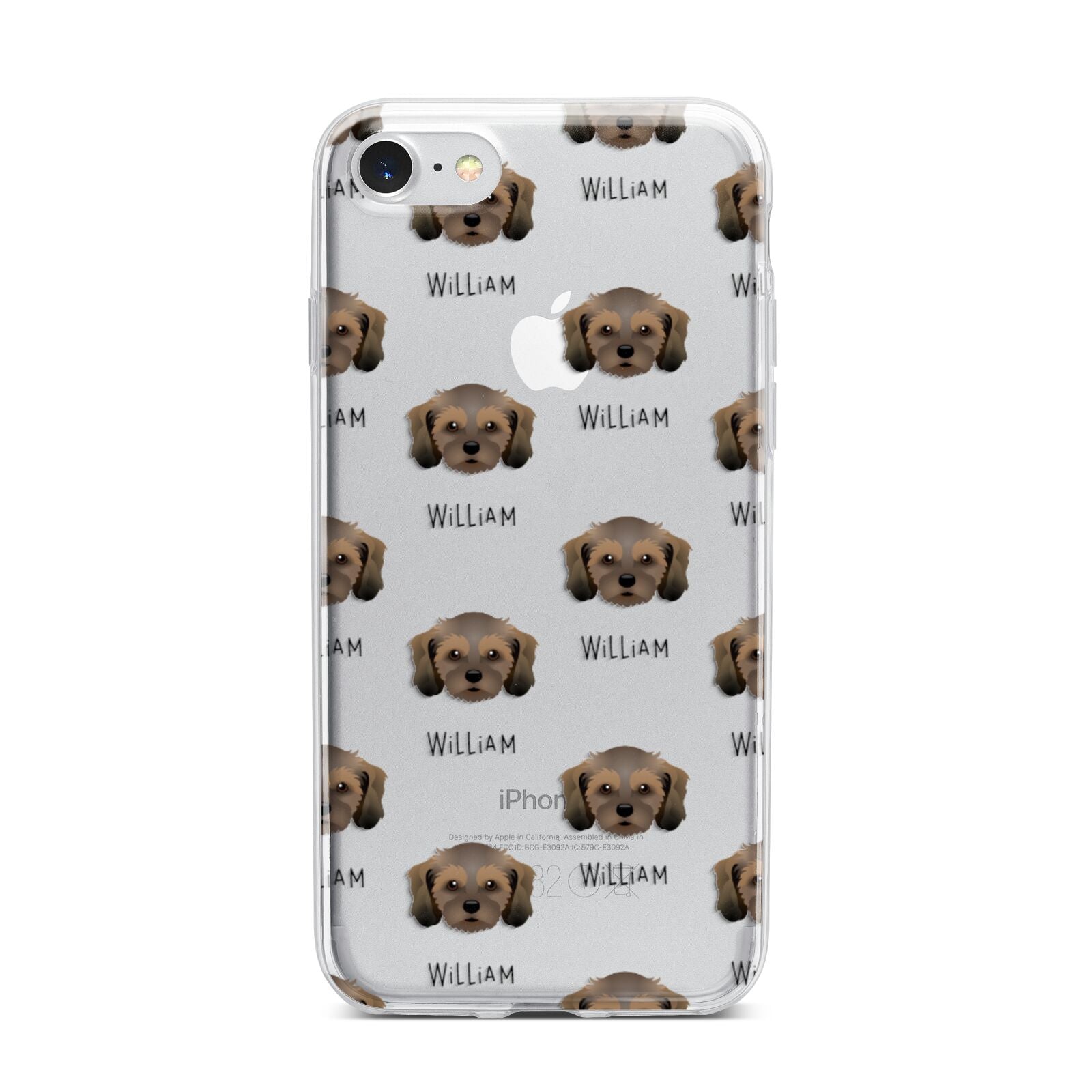 Cavachon Icon with Name iPhone 7 Bumper Case on Silver iPhone