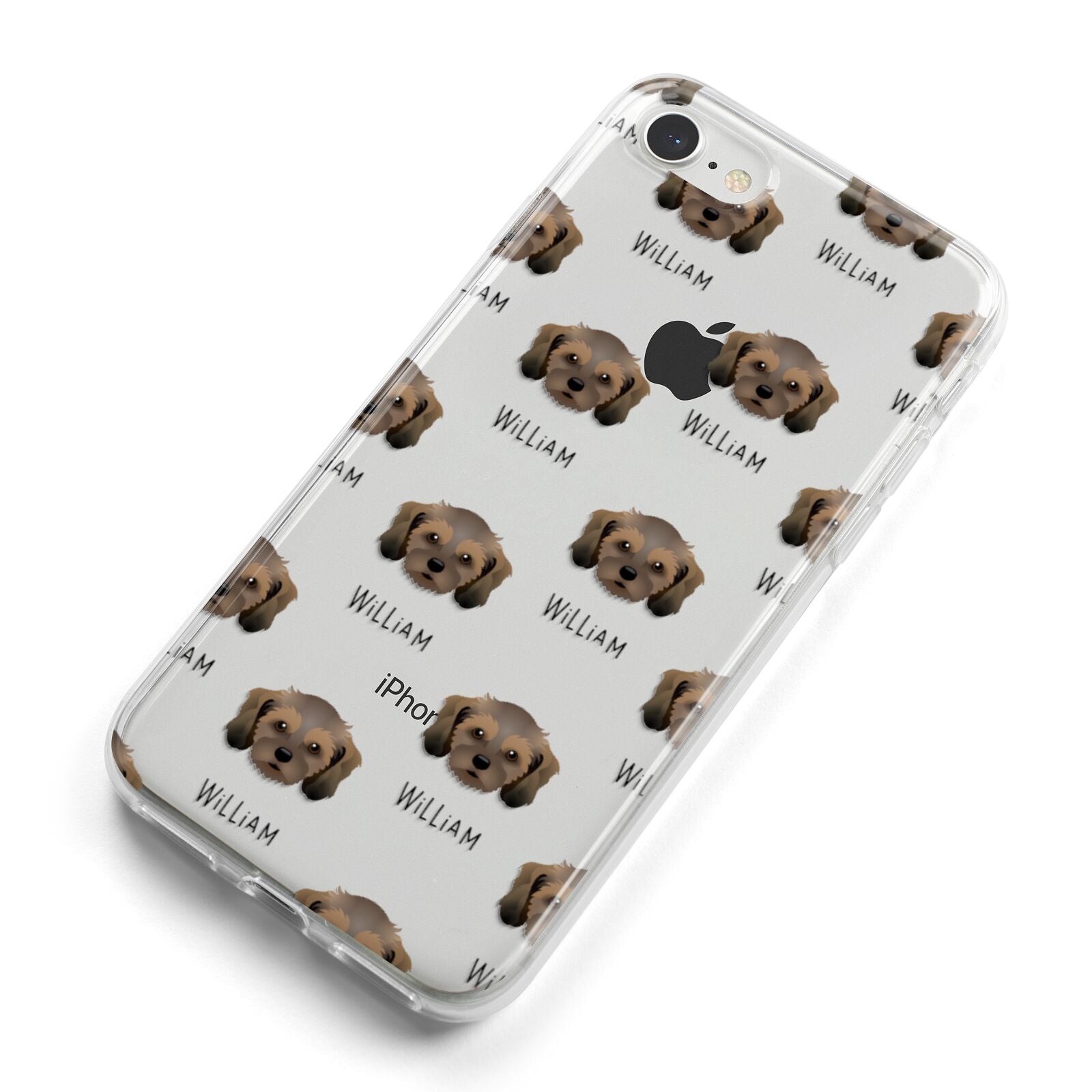 Cavachon Icon with Name iPhone 8 Bumper Case on Silver iPhone Alternative Image