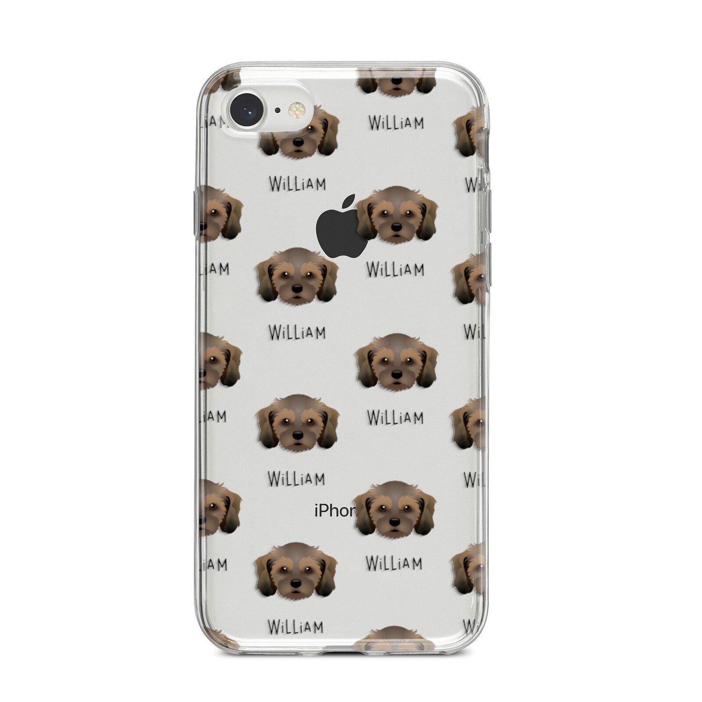 Cavachon Icon with Name iPhone 8 Bumper Case on Silver iPhone