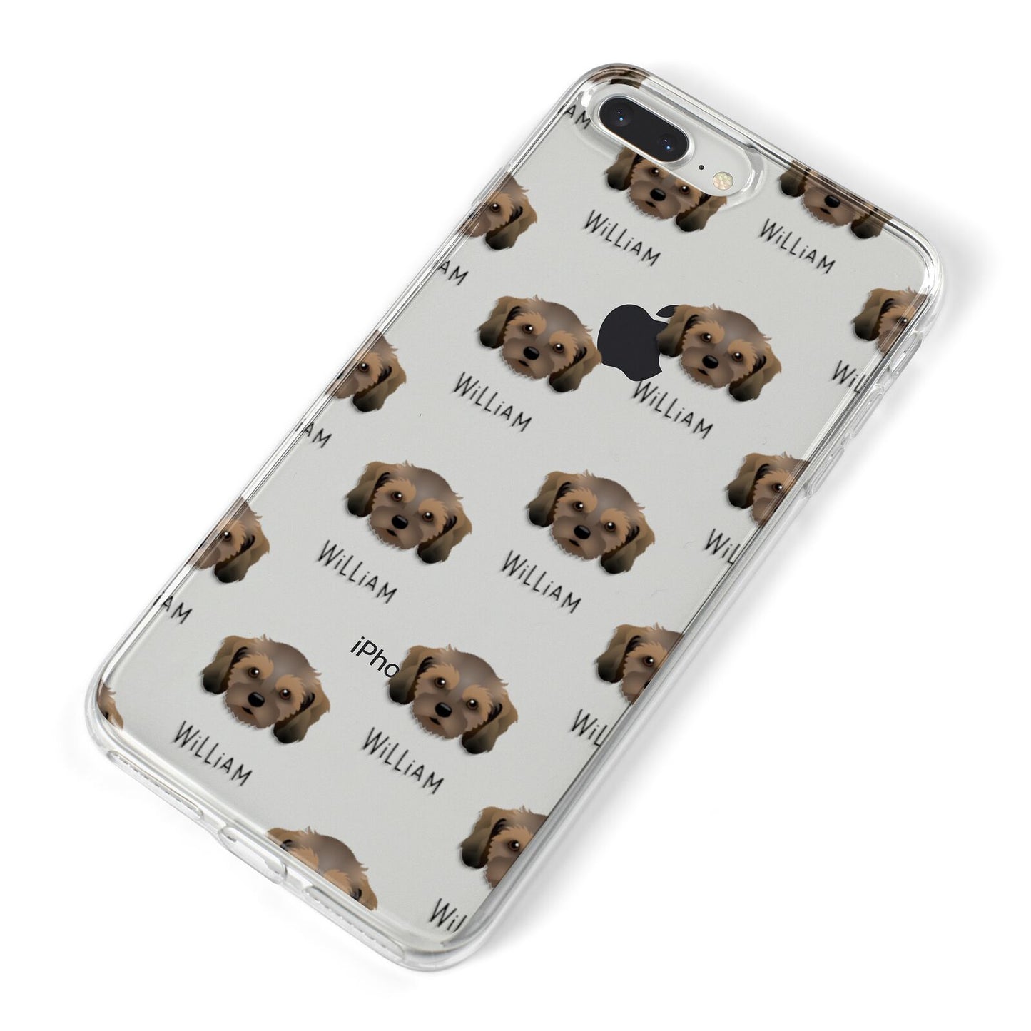 Cavachon Icon with Name iPhone 8 Plus Bumper Case on Silver iPhone Alternative Image