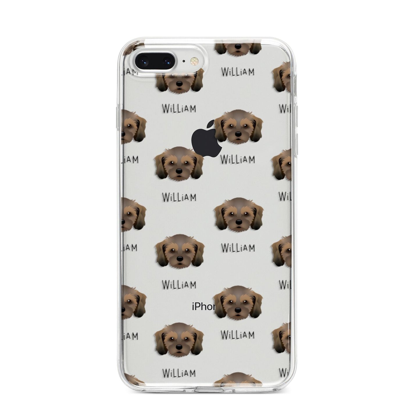 Cavachon Icon with Name iPhone 8 Plus Bumper Case on Silver iPhone
