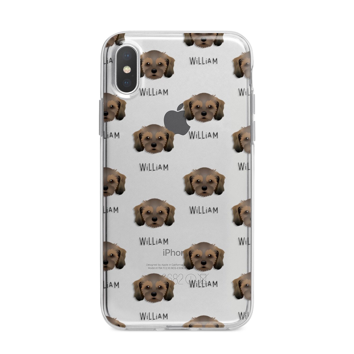 Cavachon Icon with Name iPhone X Bumper Case on Silver iPhone Alternative Image 1