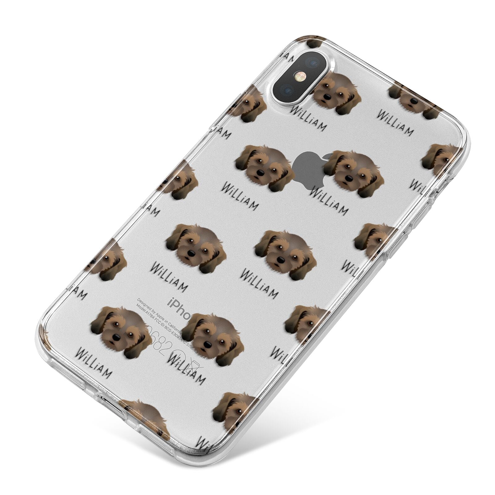 Cavachon Icon with Name iPhone X Bumper Case on Silver iPhone