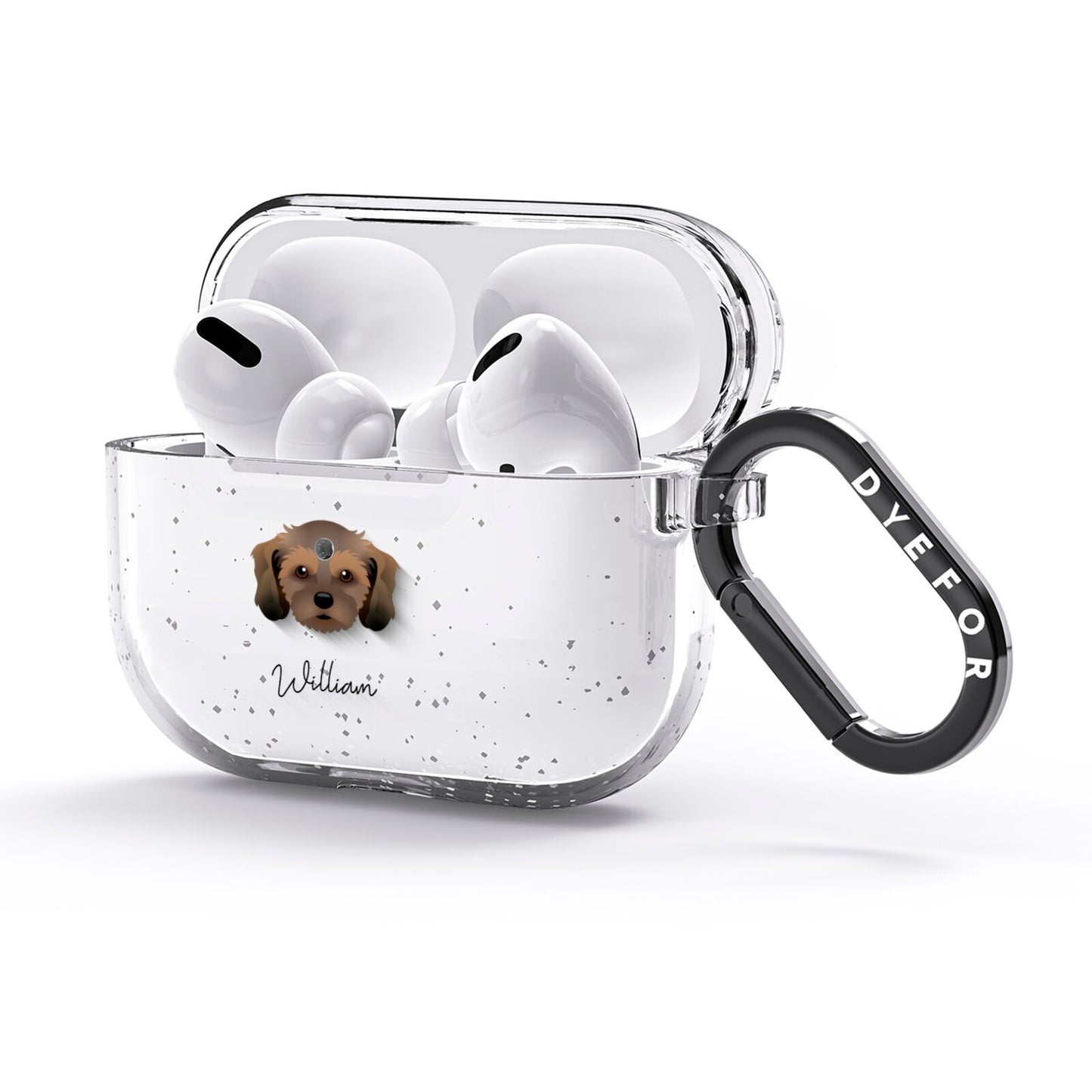 Cavachon Personalised AirPods Glitter Case 3rd Gen Side Image