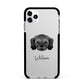 Cavachon Personalised Apple iPhone 11 Pro Max in Silver with Black Impact Case