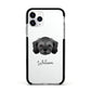 Cavachon Personalised Apple iPhone 11 Pro in Silver with Black Impact Case