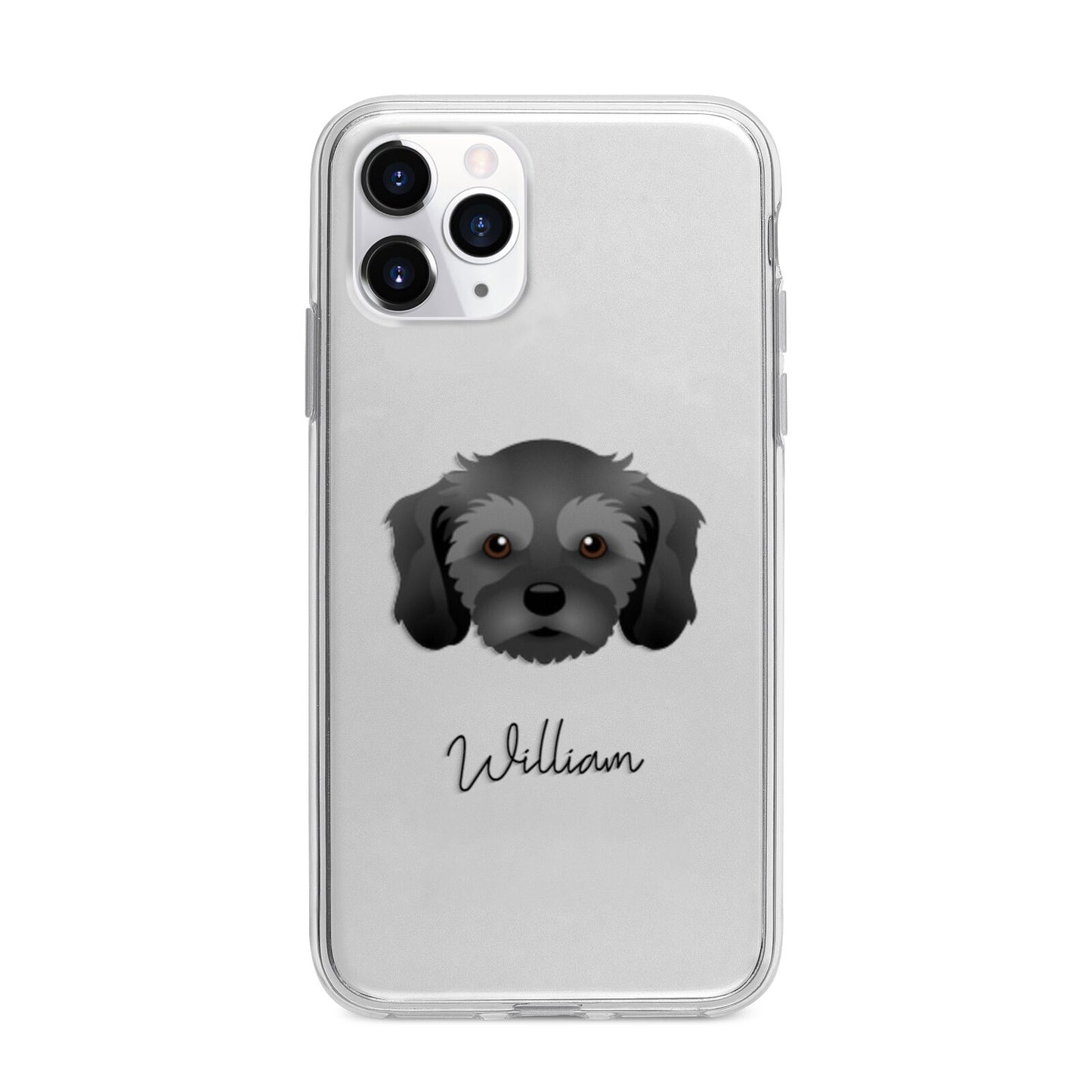 Cavachon Personalised Apple iPhone 11 Pro in Silver with Bumper Case