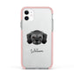 Cavachon Personalised Apple iPhone 11 in White with Pink Impact Case