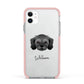 Cavachon Personalised Apple iPhone 11 in White with Pink Impact Case