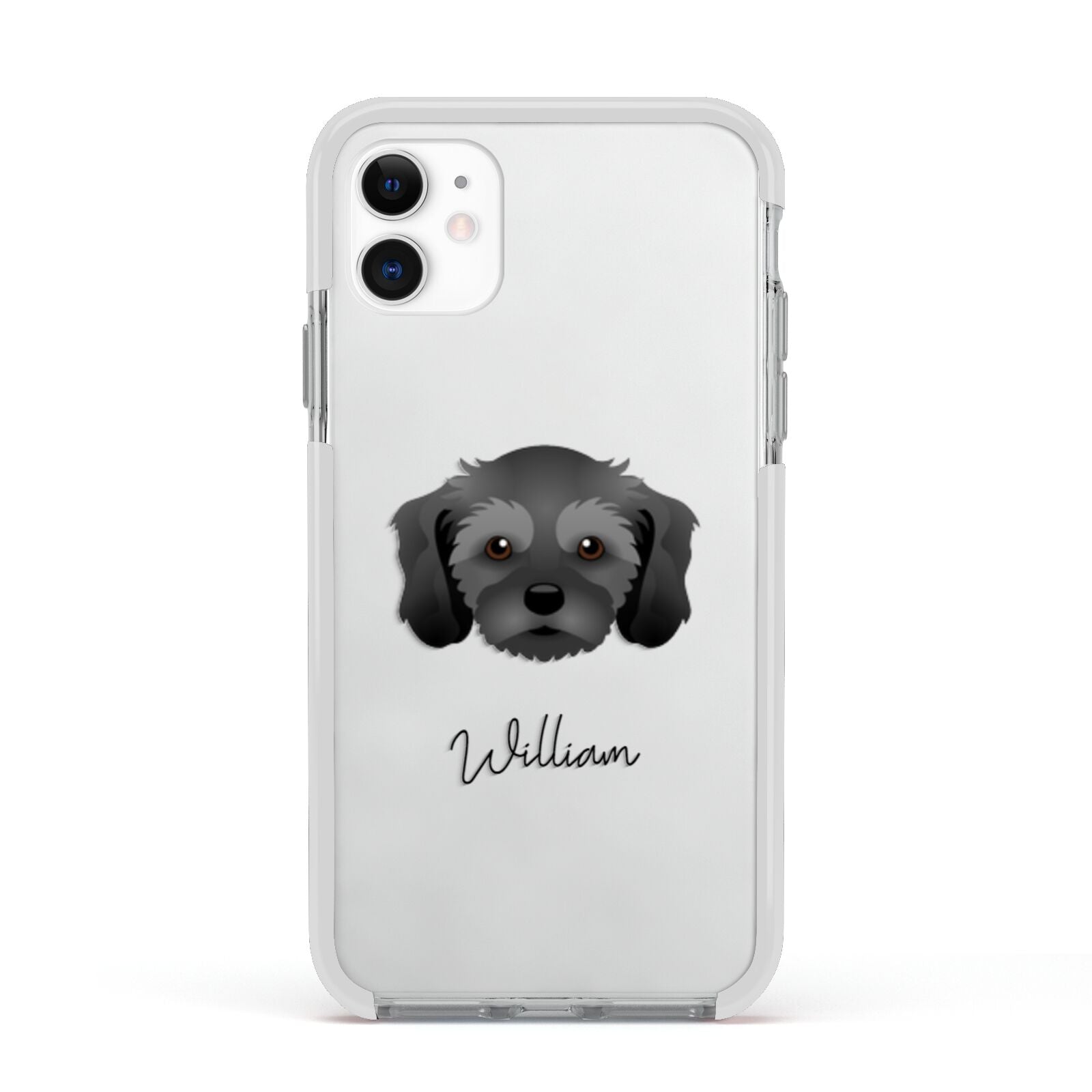 Cavachon Personalised Apple iPhone 11 in White with White Impact Case