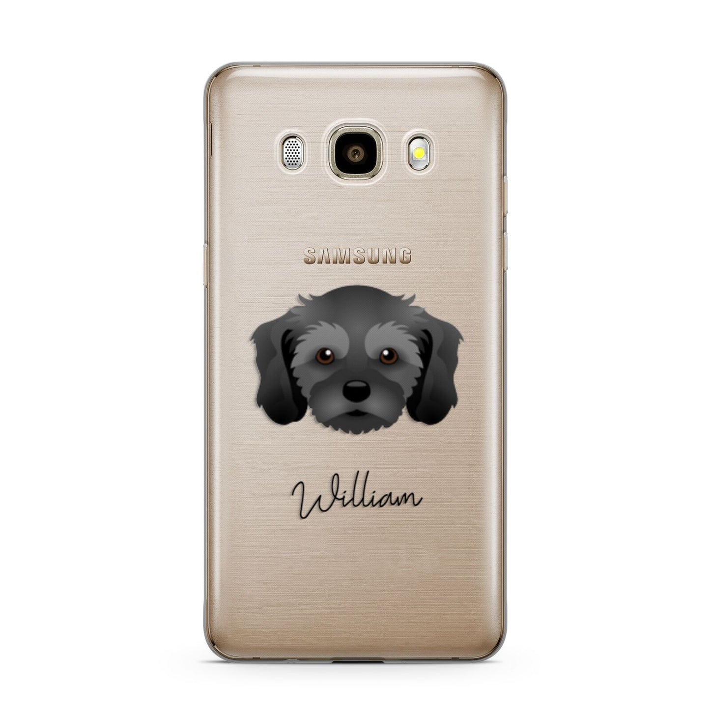 Cavachon Personalised Samsung Galaxy J7 2016 Case on gold phone