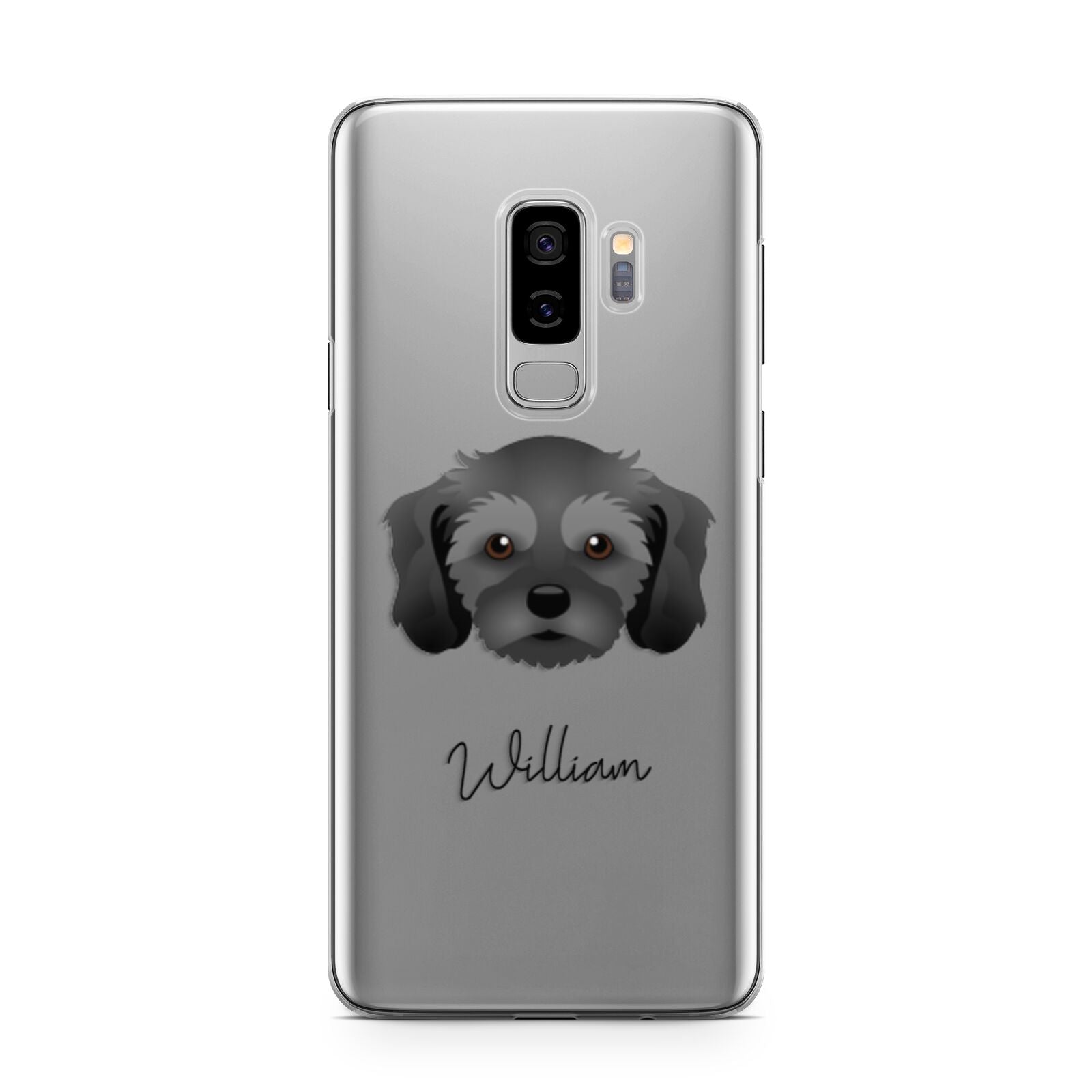 Cavachon Personalised Samsung Galaxy S9 Plus Case on Silver phone