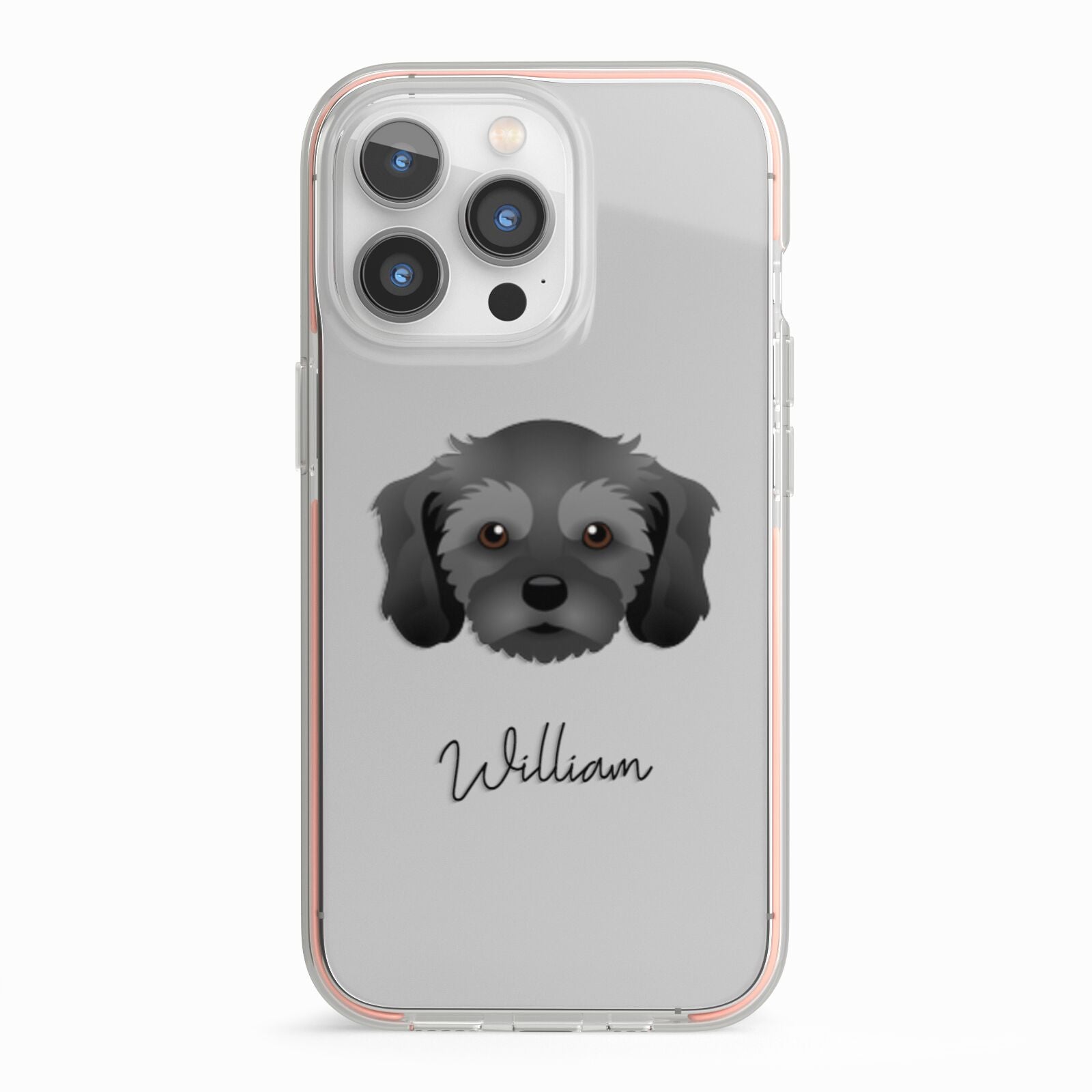 Cavachon Personalised iPhone 13 Pro TPU Impact Case with Pink Edges