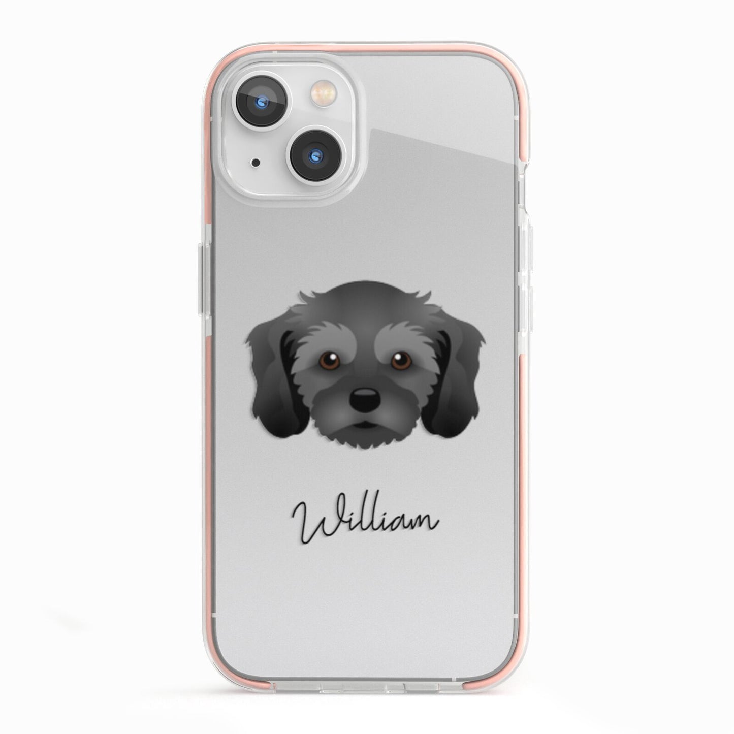 Cavachon Personalised iPhone 13 TPU Impact Case with Pink Edges