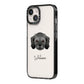 Cavachon Personalised iPhone 14 Black Impact Case Side Angle on Silver phone