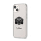 Cavachon Personalised iPhone 14 Clear Tough Case Starlight Angled Image