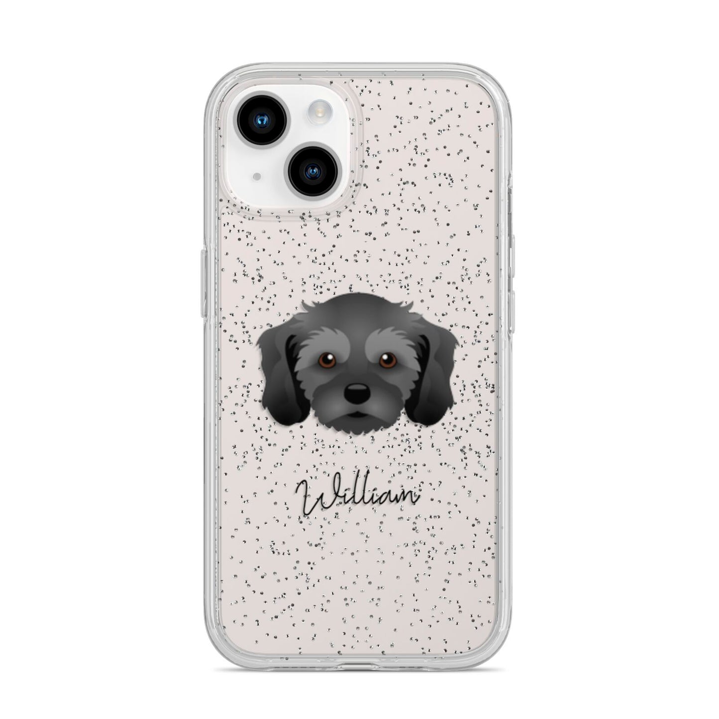 Cavachon Personalised iPhone 14 Glitter Tough Case Starlight