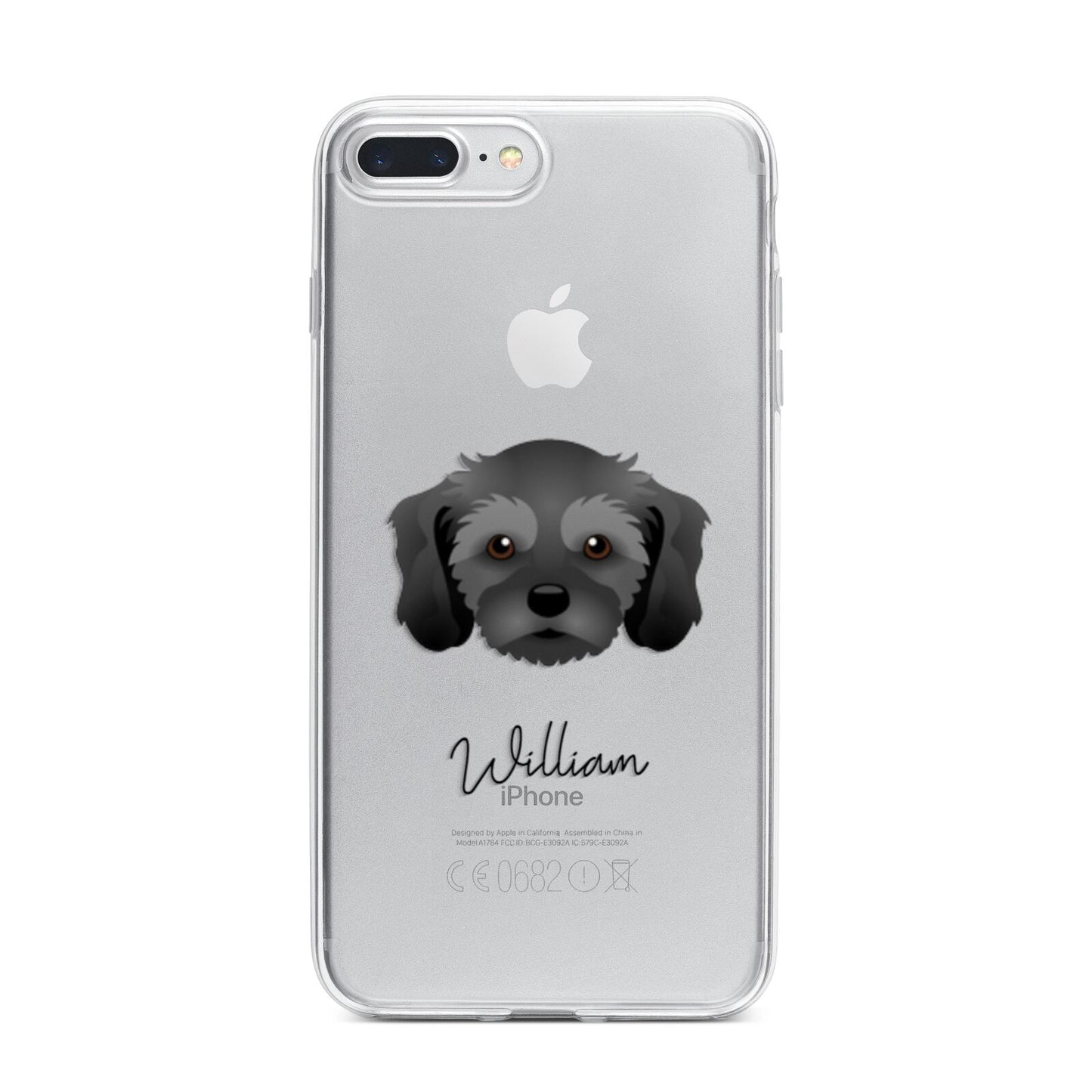 Cavachon Personalised iPhone 7 Plus Bumper Case on Silver iPhone