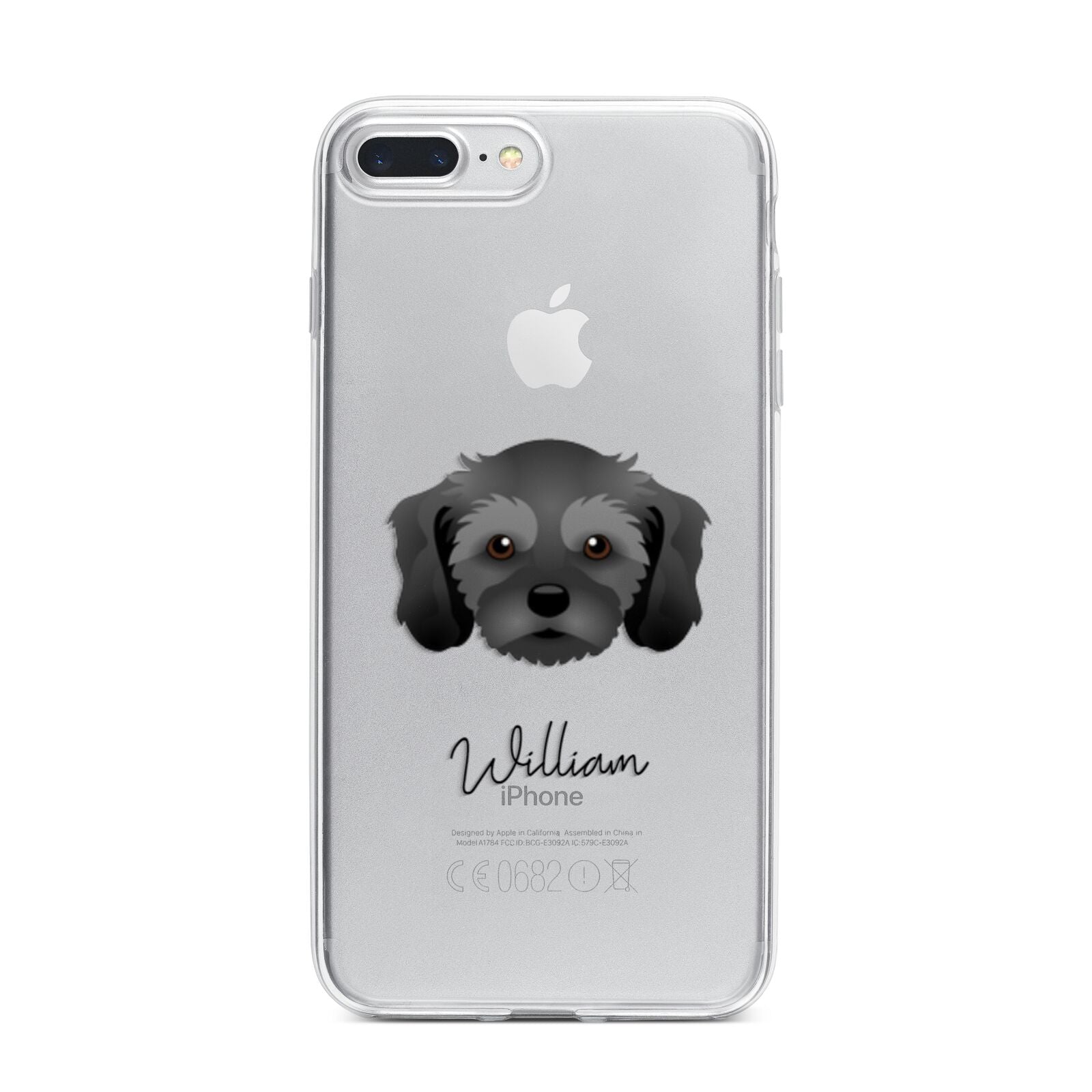 Cavachon Personalised iPhone 7 Plus Bumper Case on Silver iPhone