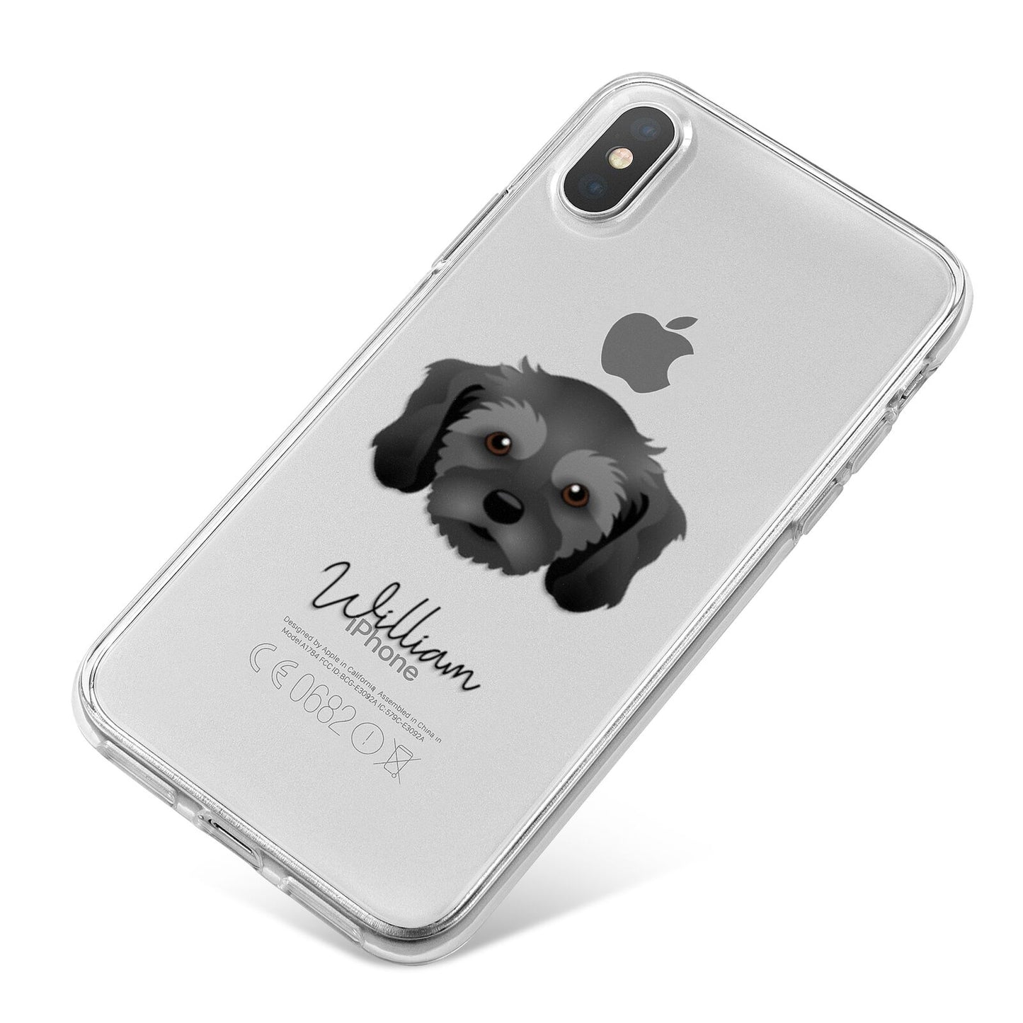 Cavachon Personalised iPhone X Bumper Case on Silver iPhone