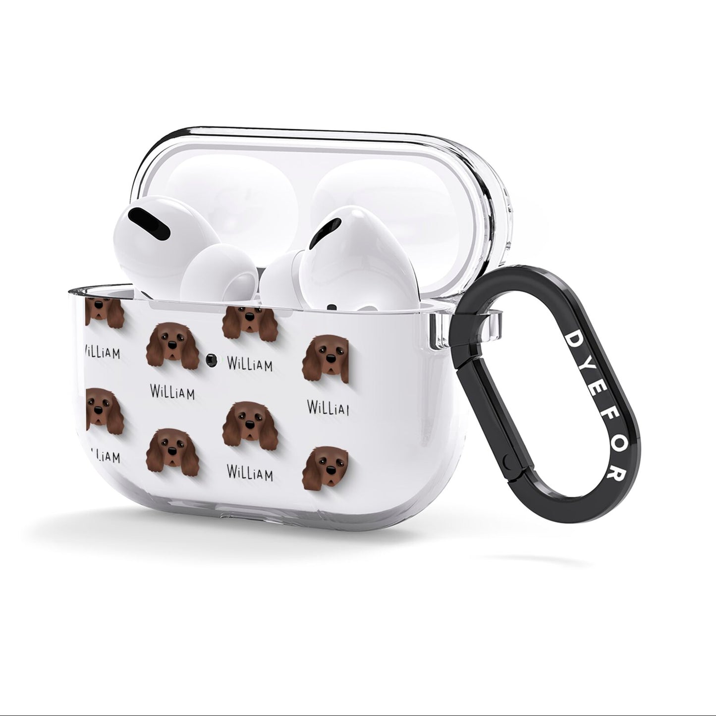 Cavalier King Charles Spaniel Icon with Name AirPods Clear Case 3rd Gen Side Image